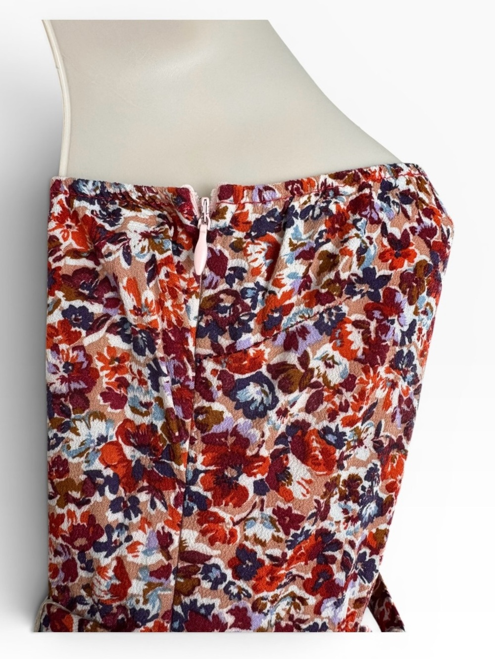 American Eagle Floral One Shoulder Midi Dress Tie Waist Boho Size Small - Picture 5 of 7